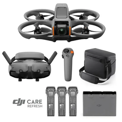 Pack DJI Avata 2 Fly More Combo (3 batteries) + 128 Go + DJI Care 2 ans