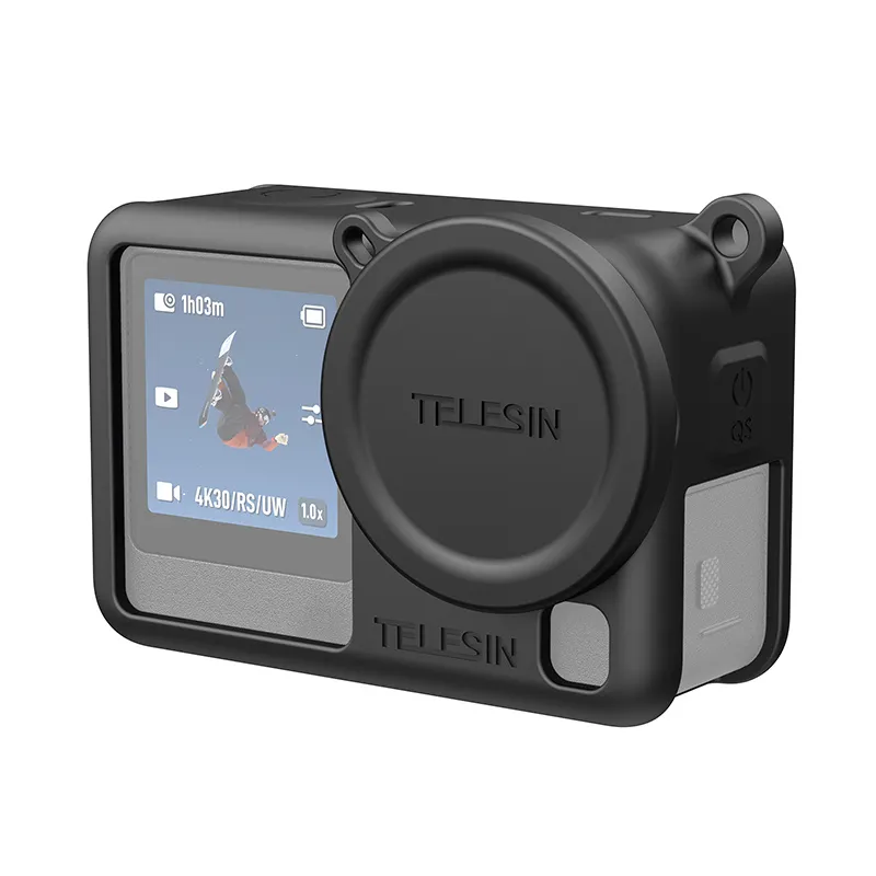 Coque en silicone avec cache objectif Telesin pour DJI Osmo Action 6