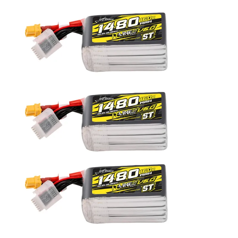 Pack de 3 LiPo Tattu R-Line 6.0 S.T 6S 1480mAh 160C