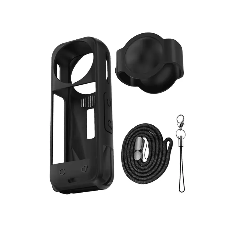 Coque en silicone LCE avec capuchon et cordon pour Insta360 X5