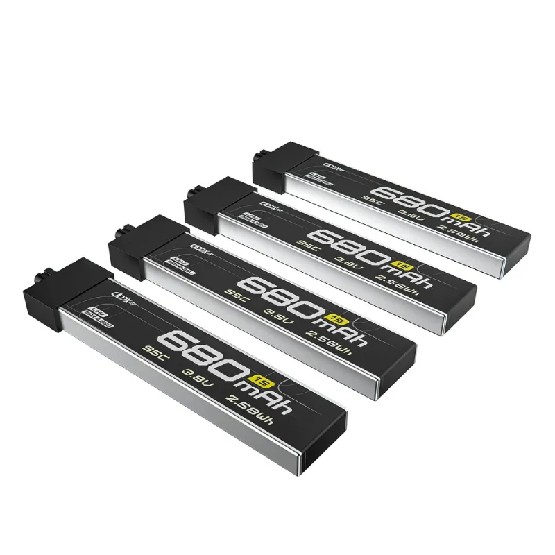 Pack de 4 batteries LiHV Caddx 1S 680mAh 95C