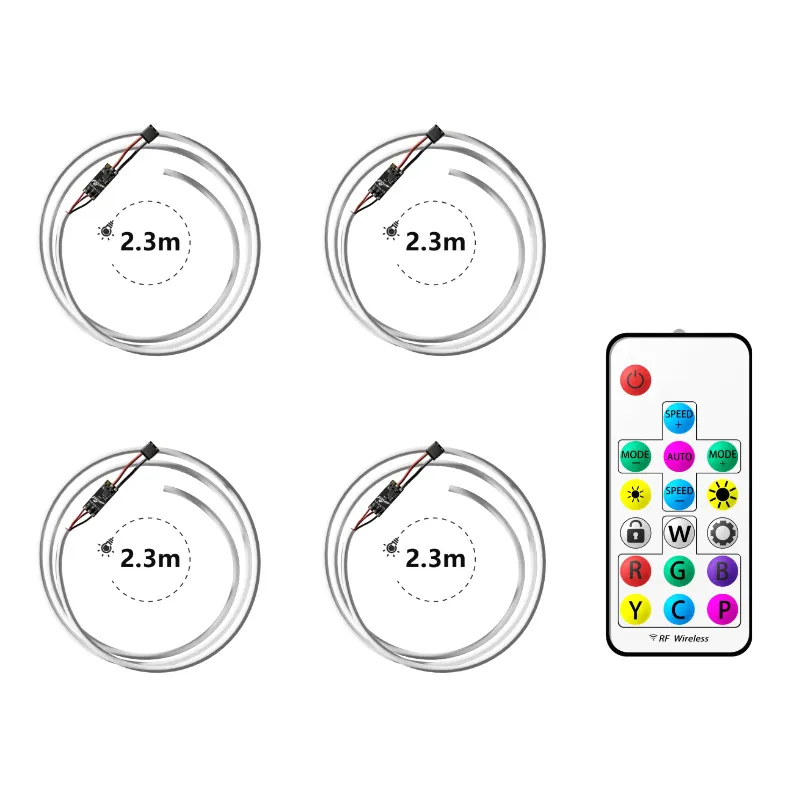 Kit Flywoo de bandes LED RVB (2.3m) avec BEC et télécommande avec gates FPV
