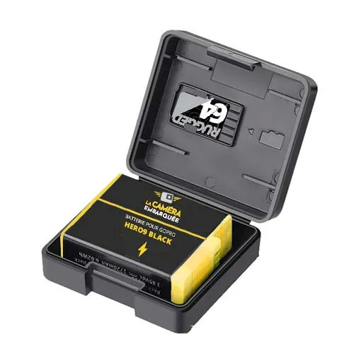 Boite de rangement pour batterie GoPro + microSD