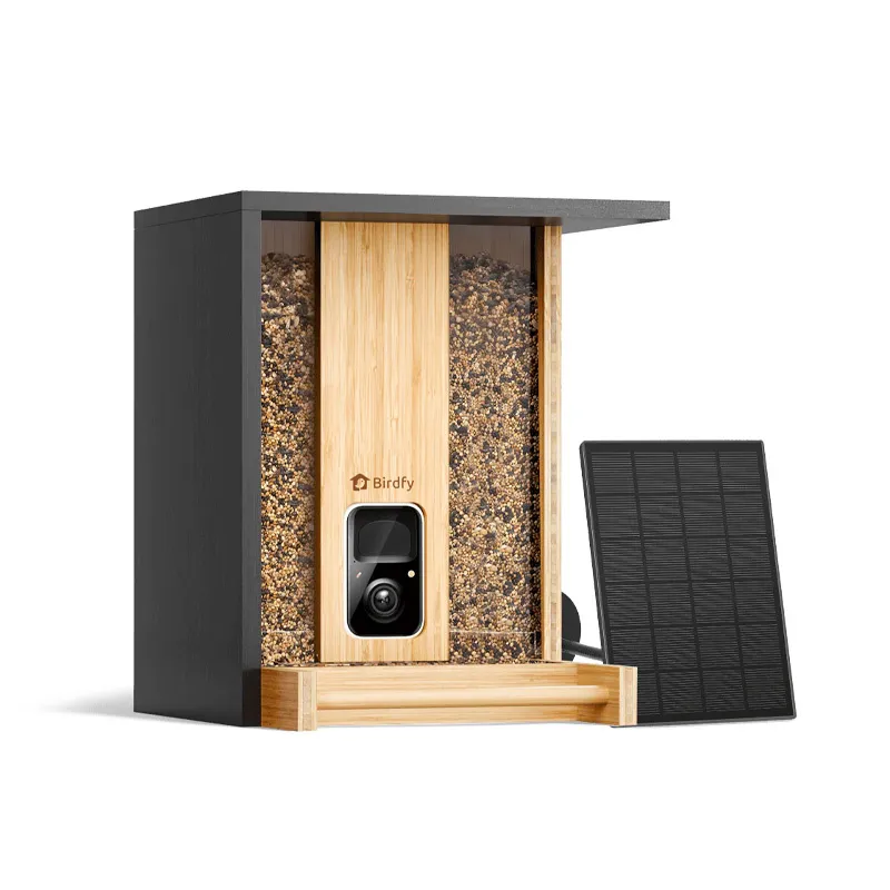 Mangeoire connectée Birdfy Feeder Bamboo avec panneau solaire