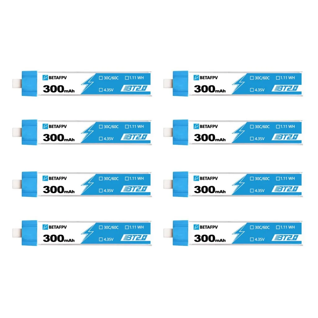 Pack de 8 batteries LiHV 1S 300 mAh 30C (BT2.0) - BetaFPV