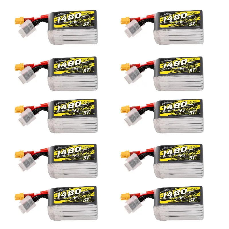 Pack ultime de 10 LiPo Tattu R-Line 6.0 S.T 6S 1480mAh 160C