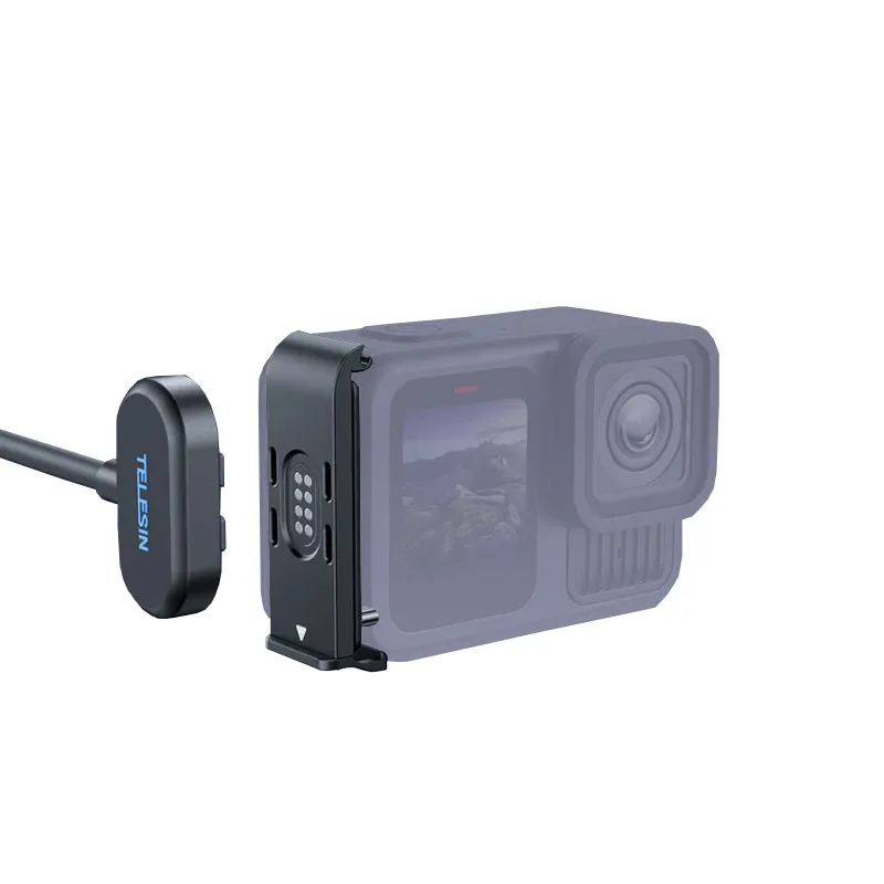Porte latérale magnétique avec câble d'alimentation Telesin pour GoPro MISSION 1 PRO/1/HERO13/12/11/10/9