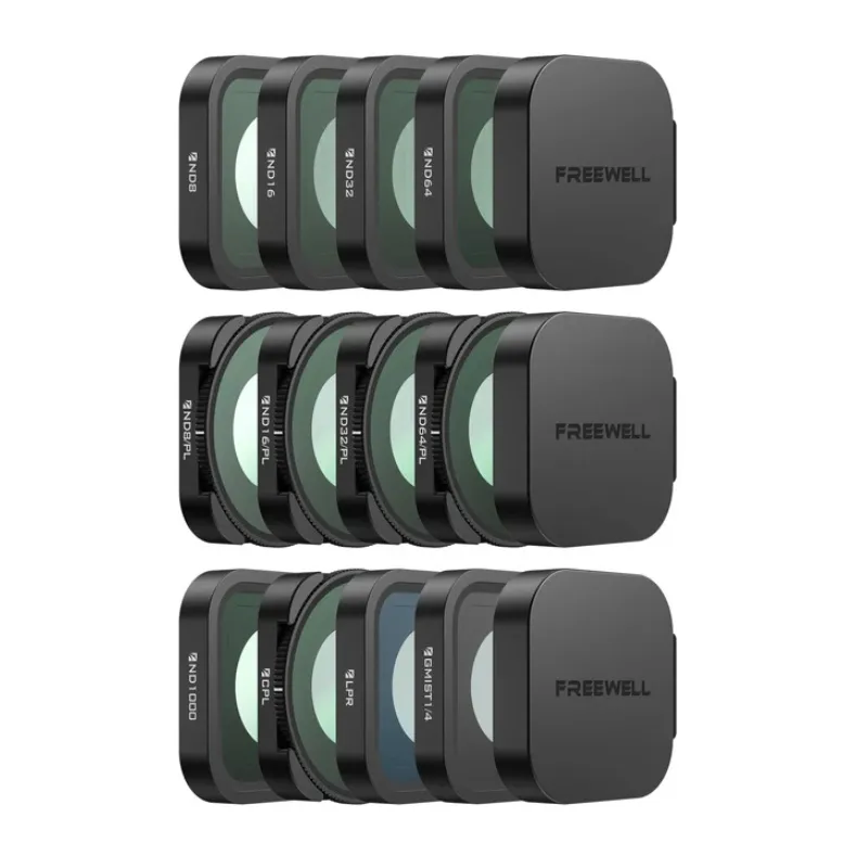 Kit Freewell Mega 12 filtres ND, ND/PL, CPL, LPR, Glow Mist 1/4 pour GoPro MISSION 1 Pro/1