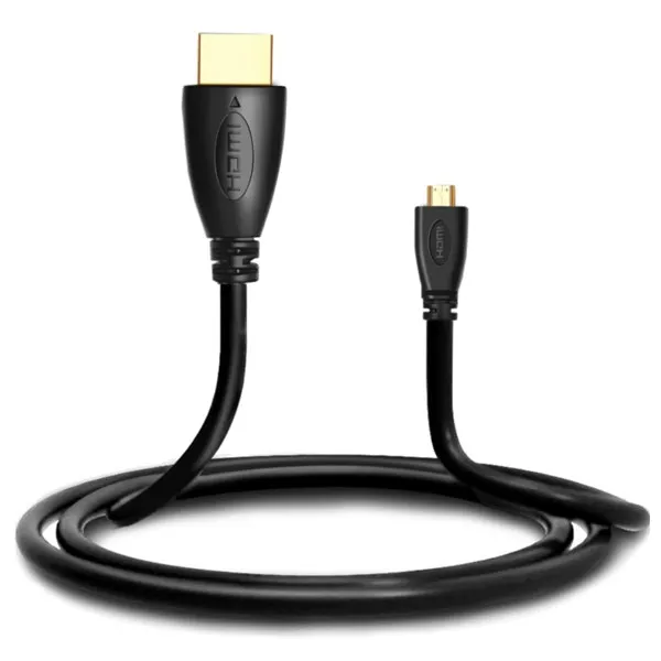 Câble HDMI 1.8m pour GoPro MISSION 1 PRO/1/HERO13/12/11/10/9/8 Black