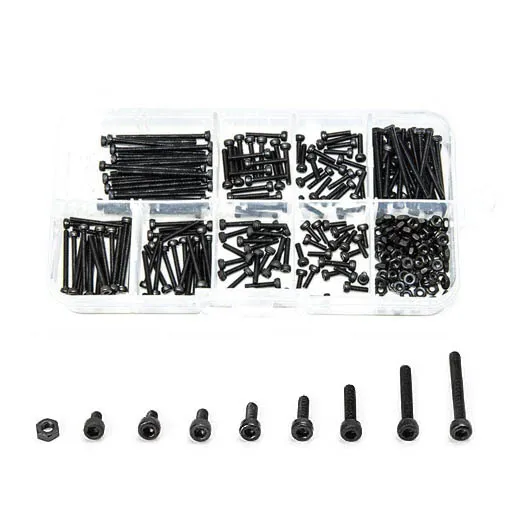 Assortiment de vis à tête cylindrique et écrous en acier noir M2 LemonFPV