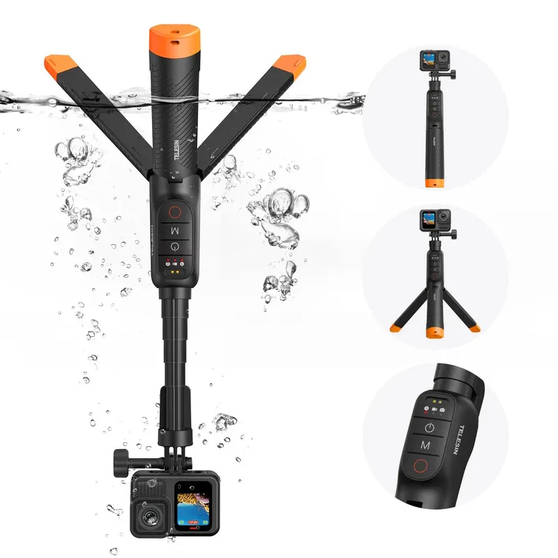 Trépied flottant Bluetooth 3en1 Telesin pour GoPro MISSION 1 PRO/1/HERO13/12/11/10/9