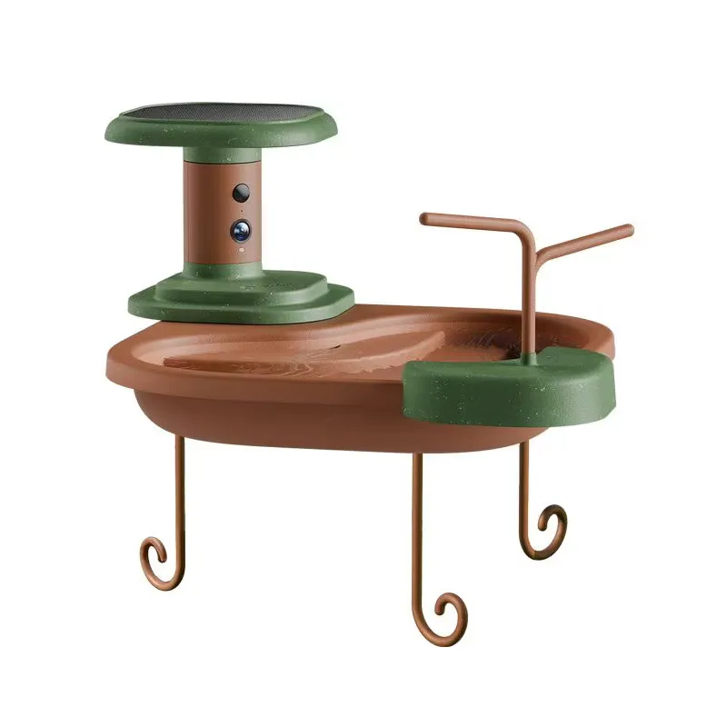 Bain à oiseaux connecté Birdfy Birdbath Jolly V avec panneau solaire