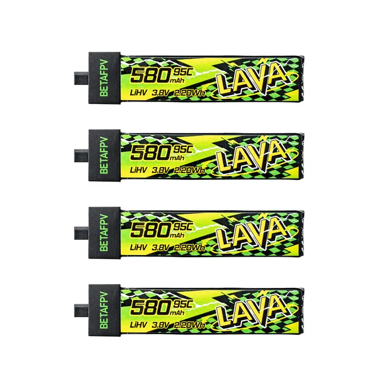 Pack de 4 batteries LiHV BetaFPV LAVA II 1S 580mAh 95C (BT2.0)