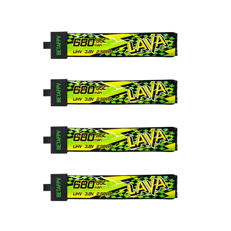 Pack de 4 batteries LiHV BetaFPV LAVA II 1S 680mAh 95C (BT2.0)