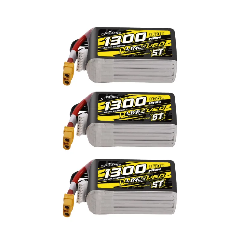 Pack de 3 LiPo Tattu R-Line 6.0 S.T 6S 1300mAh 160C