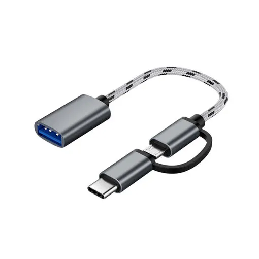 Câble OTG USB-C + Micro USB Male / USB 3.0 Type A Femelle
