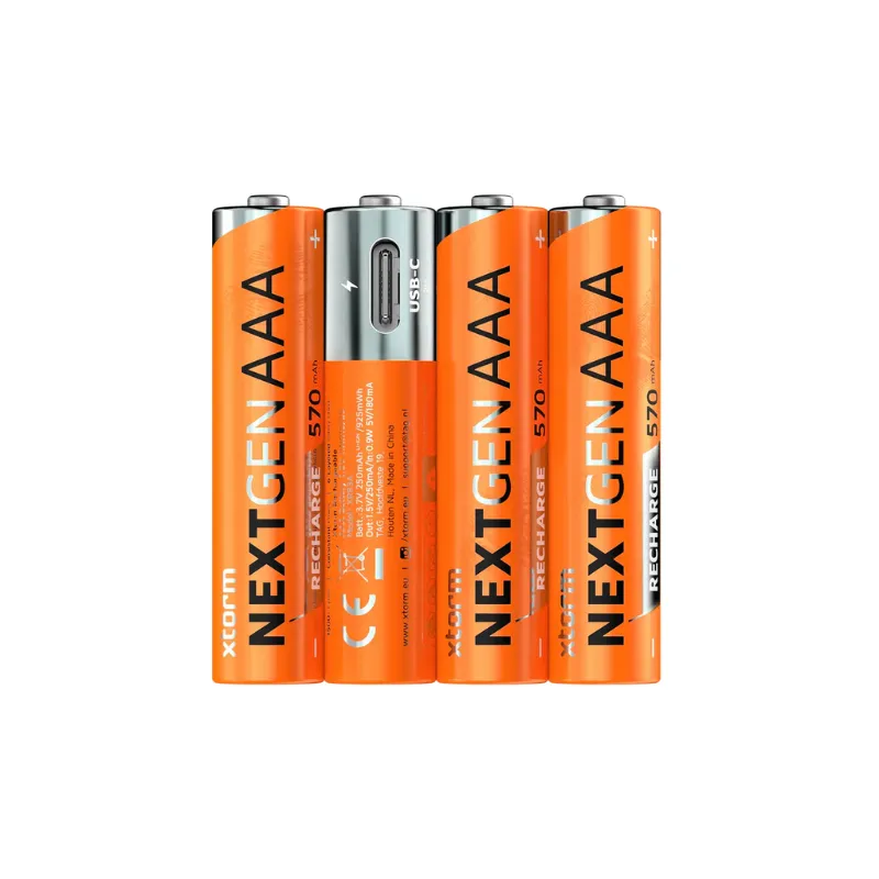 Lot xtorm de 4 piles rechargeables NextGen LR03 (AAA) avec USB-C