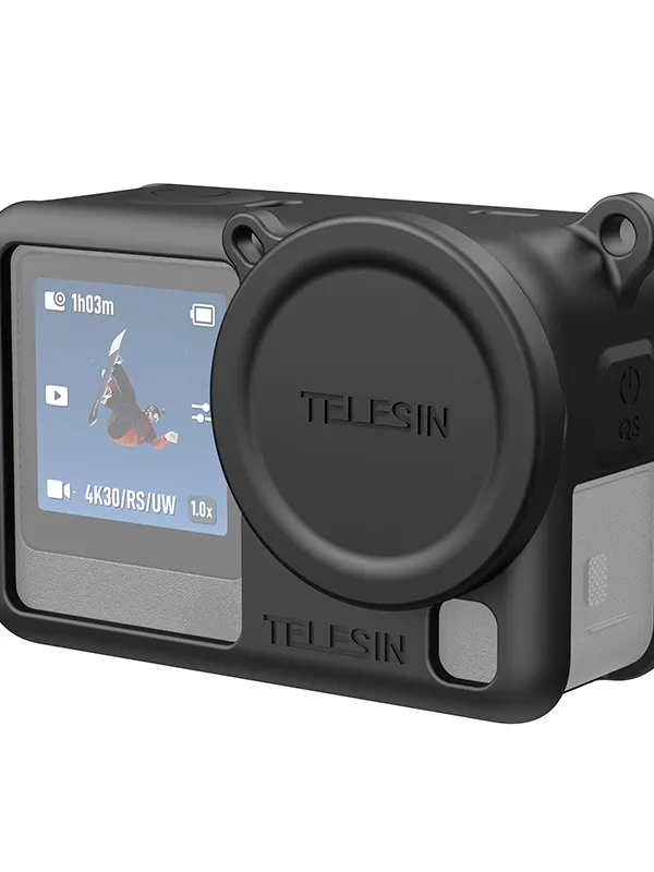 Coque en silicone avec cache objectif Telesin pour DJI Osmo Action 6