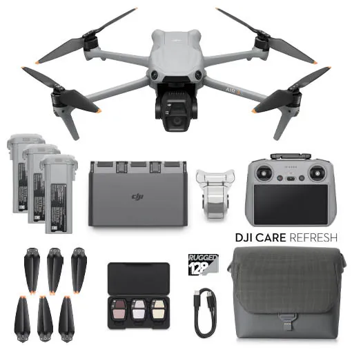 Pack DJI Air 3S Fly More Combo avec radiocommande DJI RC 2 + 128 Go + DJI Care 2 ans