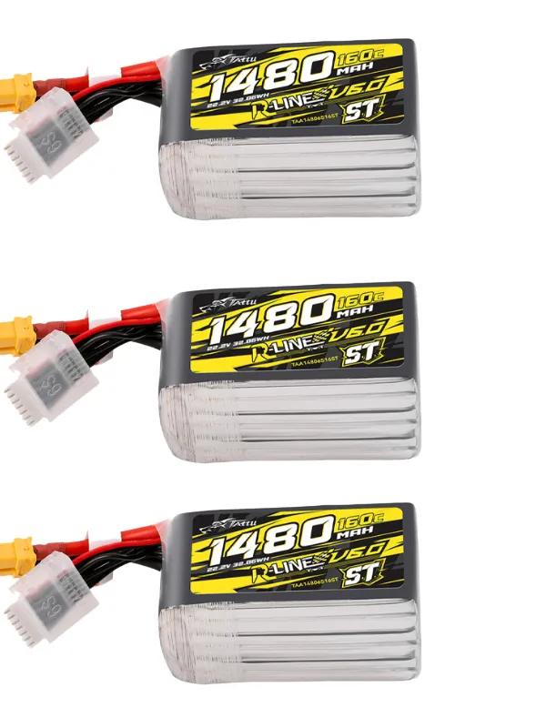 Pack de 3 LiPo Tattu R-Line 6.0 S.T 6S 1480mAh 160C