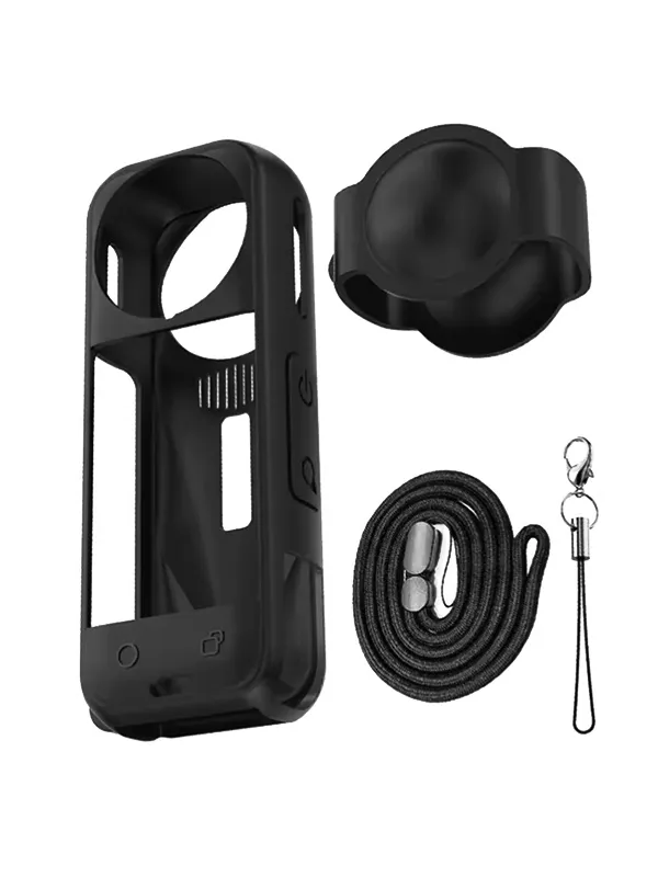 Coque en silicone LCE avec capuchon et cordon pour Insta360 X5