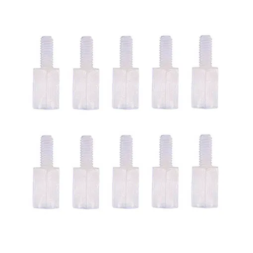 Kit LemonFPV de 10 entretoises hexagonales M3 en nylon blanc mâle/femelle