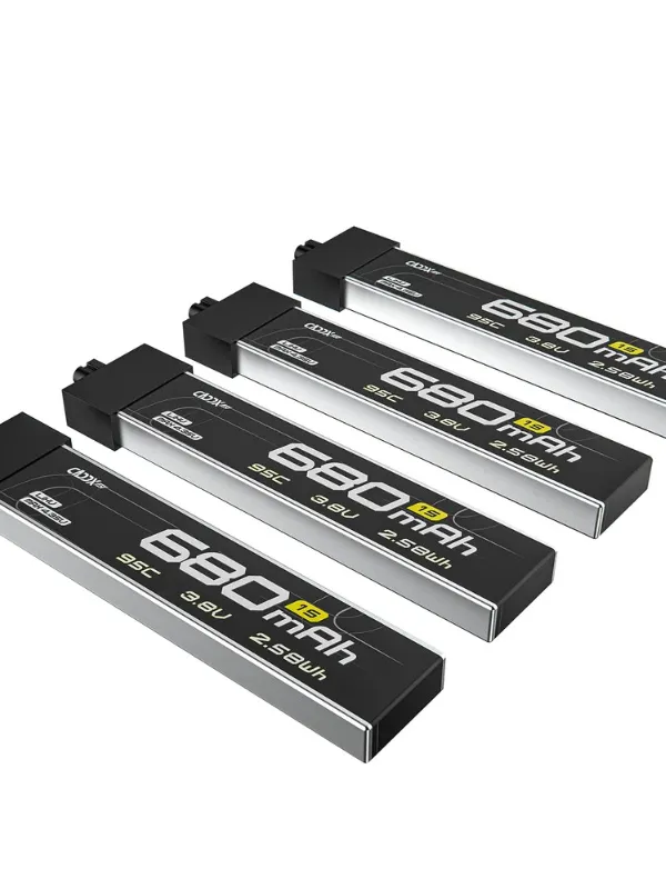 Pack de 4 batteries LiHV Caddx 1S 680mAh 95C