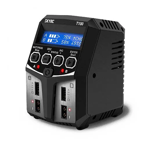 Chargeur SkyRC T100 Duo AC (2-4s jusqu'à 5A - 2x50w)