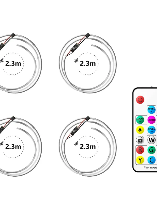 Kit Flywoo de bandes LED RVB (2.3m) avec BEC et télécommande avec gates FPV