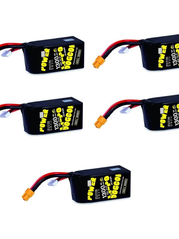 Pack de 5 LiPo Dogcom 6S 1300 mAh 150C UCELL Series