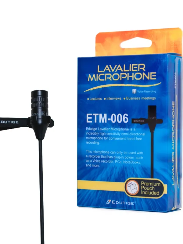Microphone cravate Edutige ETM-006 - Longueur 5 mètres