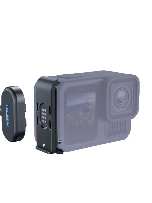 Porte latérale magnétique avec câble d'alimentation Telesin pour GoPro MISSION 1 PRO/1/HERO13/12/11/10/9