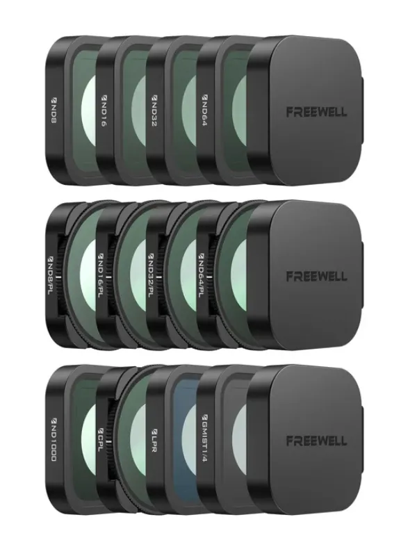 Kit Freewell Mega 12 filtres ND, ND/PL, CPL, LPR, Glow Mist 1/4 pour GoPro MISSION 1 Pro/1