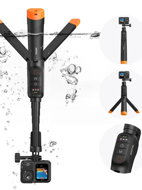 Trépied flottant Bluetooth 3en1 Telesin pour GoPro MISSION 1 PRO/1/HERO13/12/11/10/9