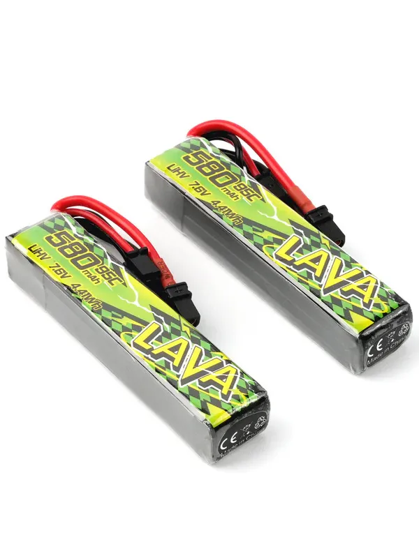 Pack de 2 batteries LiHV BetaFPV LAVA II 2S 580mAh 95C (XT30)