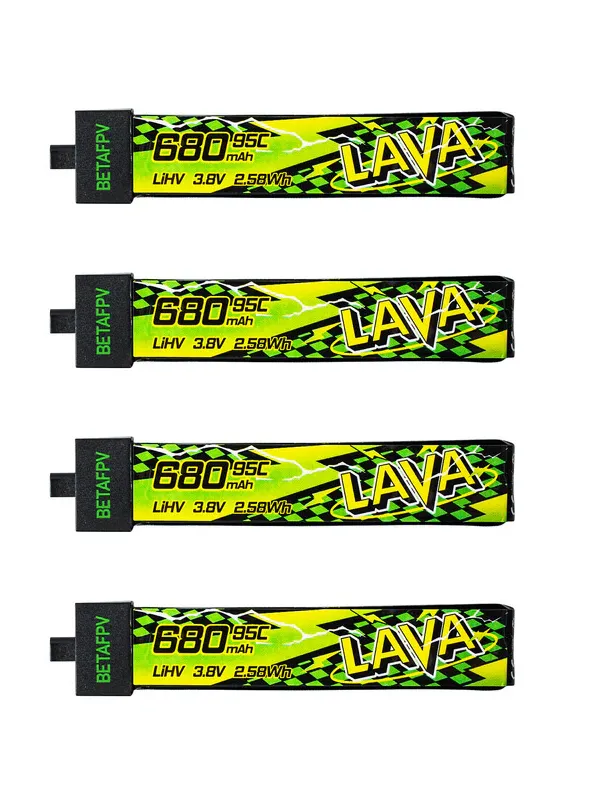 Pack de 4 batteries LiHV BetaFPV LAVA II 1S 680mAh 95C (BT2.0)