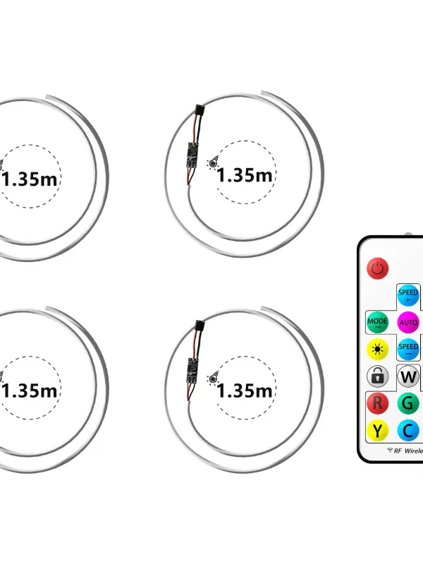 Kit Flywoo de bandes LED RVB (1.35m) avec BEC et télécommande pour gates FPV