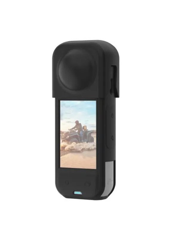 Coque en silicone LCE avec cache objectifs pour Insta360 X5