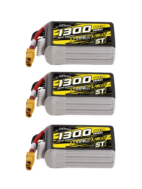 Pack de 3 LiPo Tattu R-Line 6.0 S.T 6S 1300mAh 160C