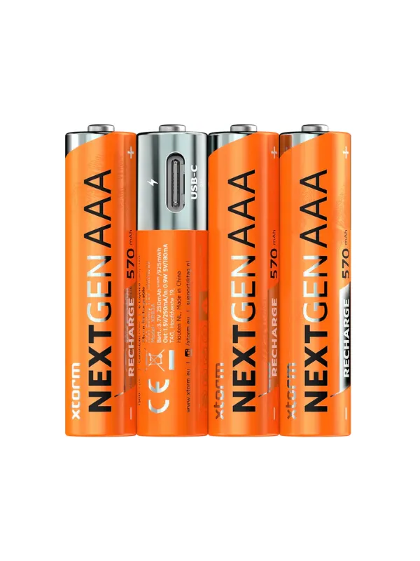 Lot xtorm de 4 piles rechargeables NextGen LR03 (AAA) avec USB-C